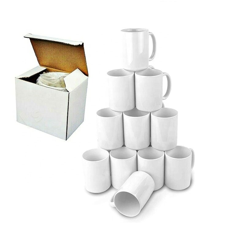 Wholesale sublimation Mug 11oz AAA white ceramic mugs level High quality for custom logo in coffee cup