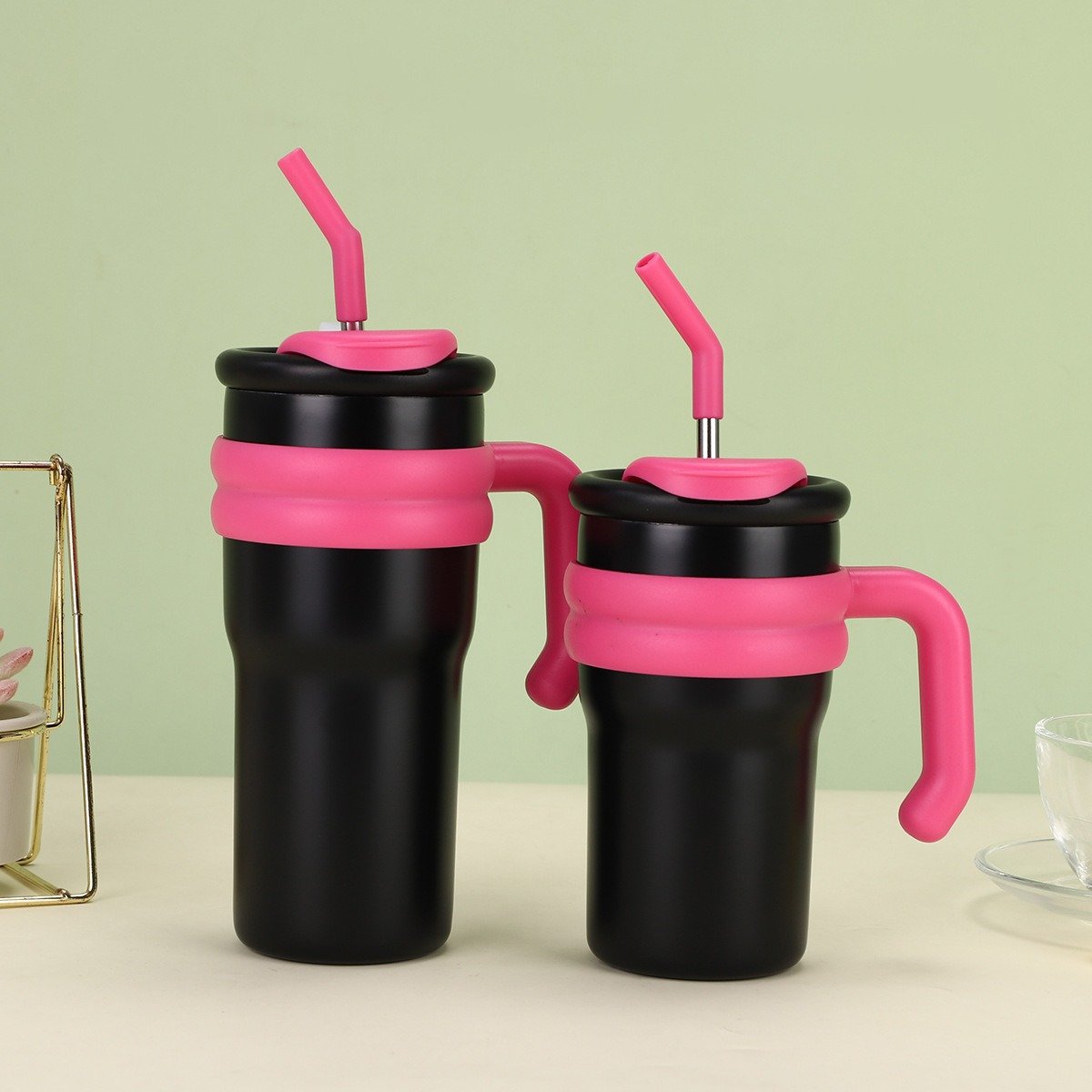 316 Stainless Steel Coffee Vacuum Flask Portable Water Bottle Food Grade Outdoor Insulated Tumbler With Handle And Straw