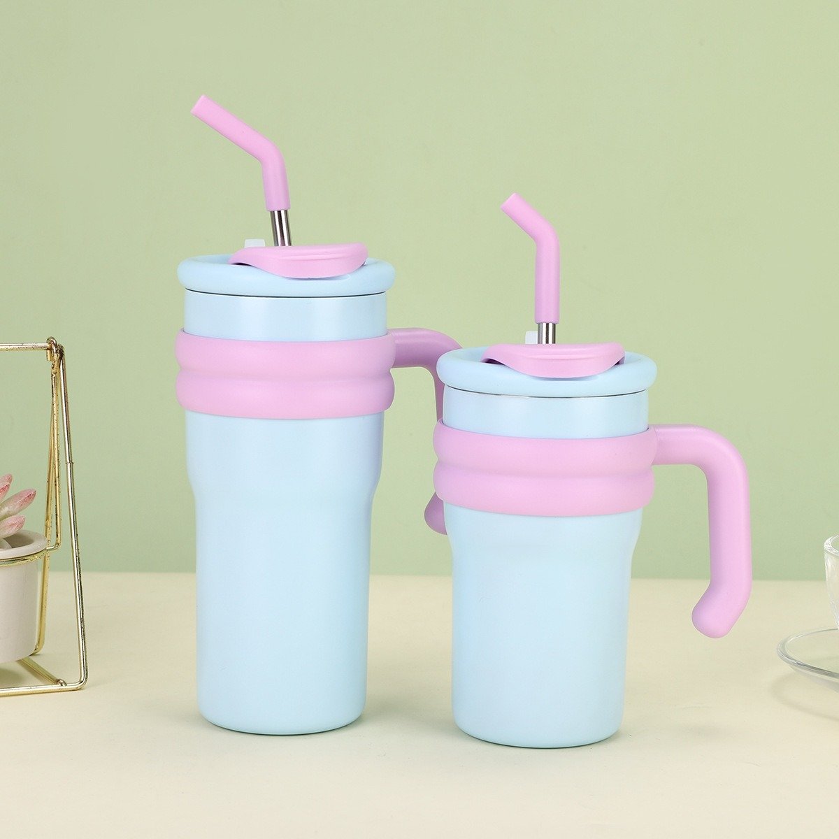 316 Stainless Steel Coffee Vacuum Flask Portable Water Bottle Food Grade Outdoor Insulated Tumbler With Handle And Straw