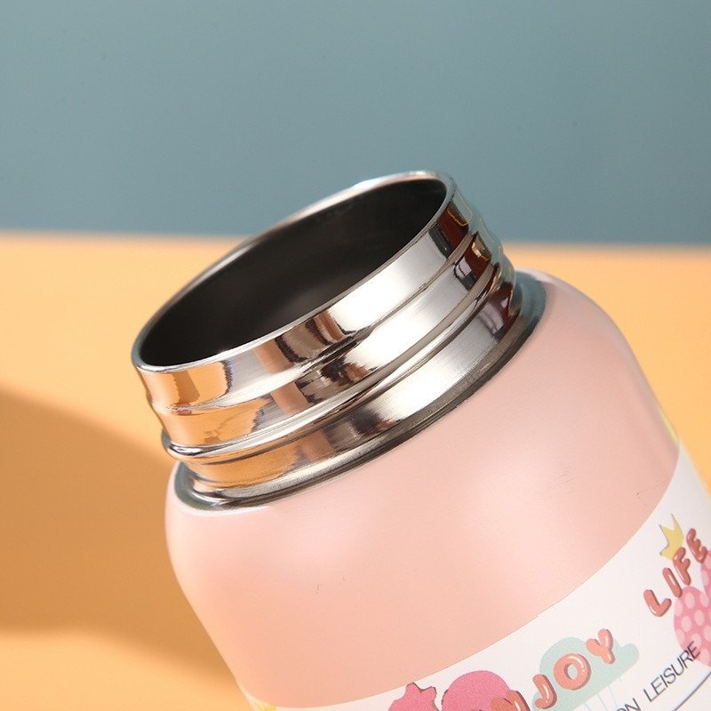 Hot Sale 12oz 350ml Durable Cute Vacuum Flask Food Grade Kids 316 Stainless Steel Water Bottle with Dual Drink Lid