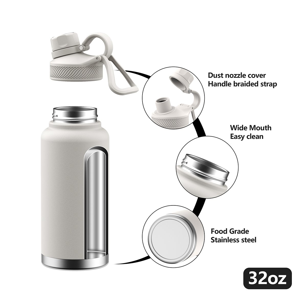 Hot selling factory custom logo outlet bpa free 40oz thermos vacuum flask insulated stainless steel water bottle