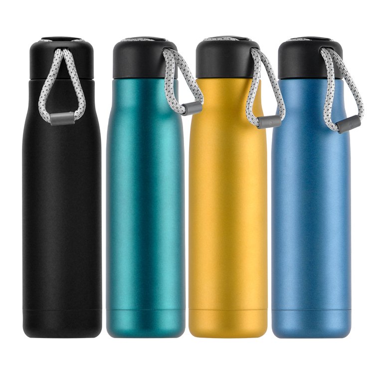 Customized Stainless Steel Double Wall Insulated Flask Sports Water Bottle Vacuum Thermos Travel Cup with Lid