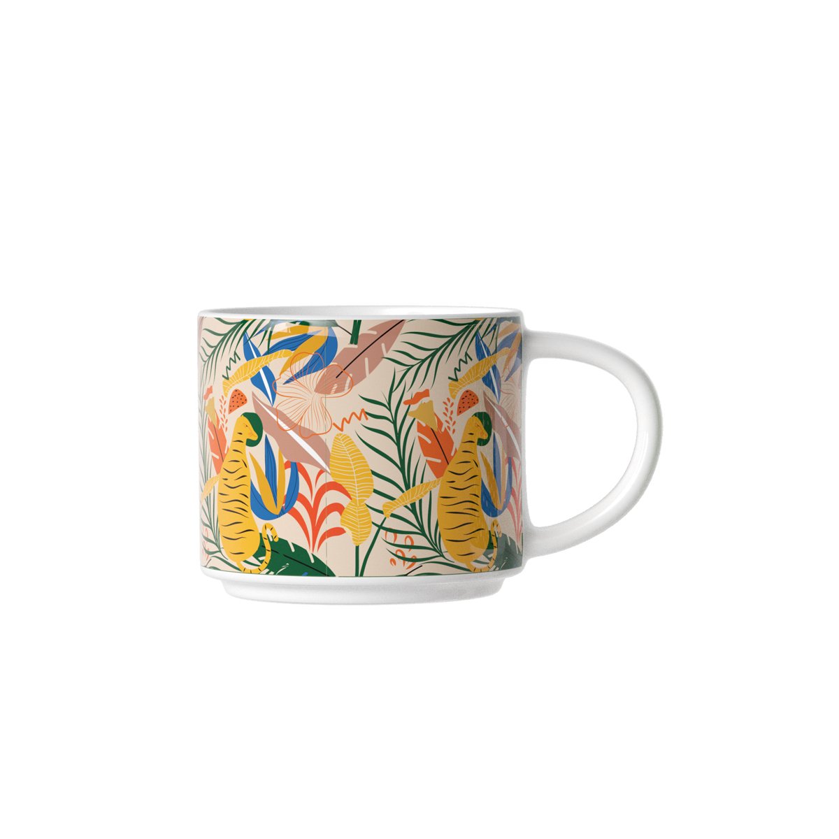 12oz new stacking stoneware mugs with iron standing