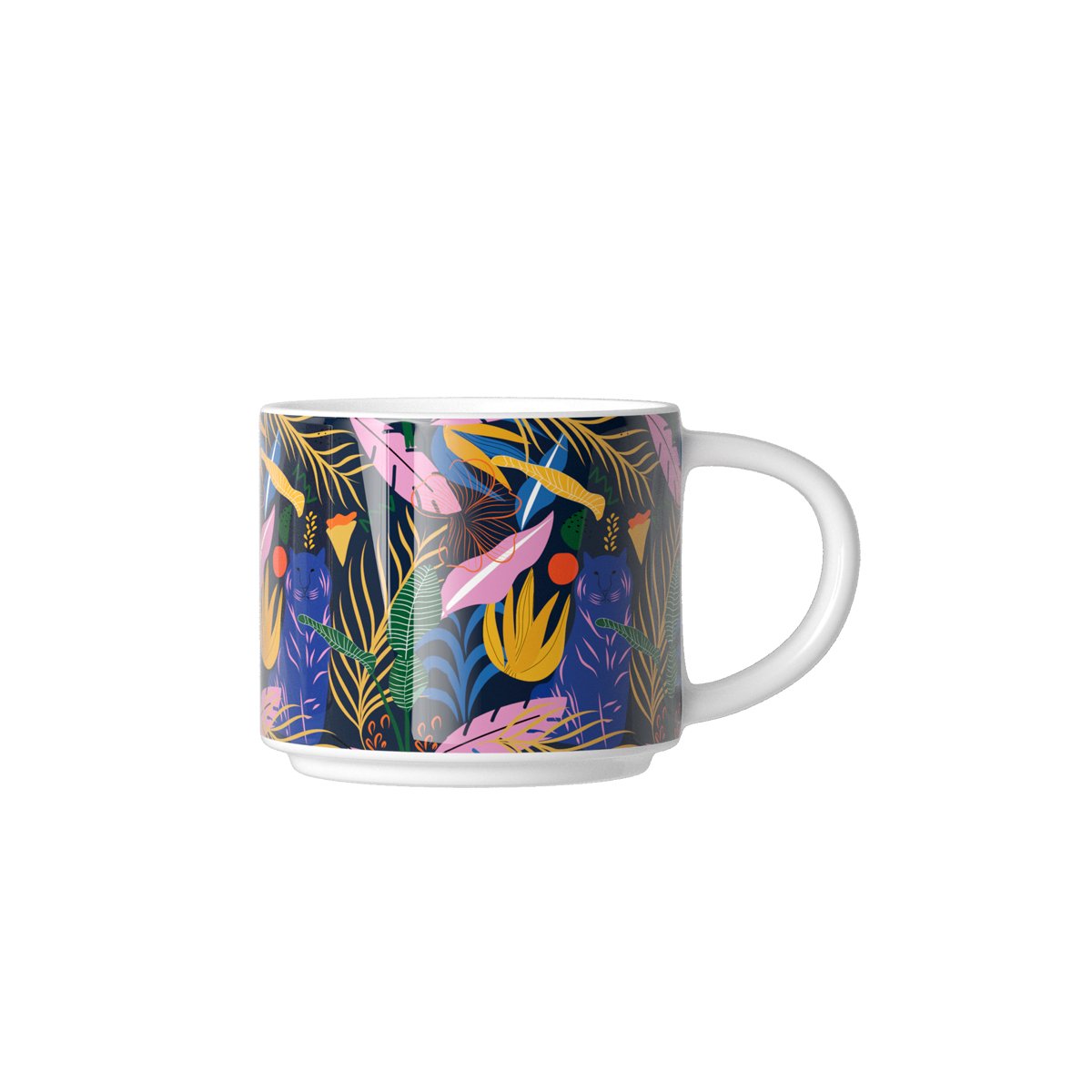 12oz new stacking stoneware mugs with iron standing