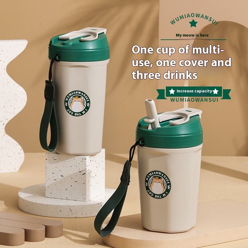 High-Appearance Themed 304 Stainless Steel Vacuum Flask & Thermos Carrying Rope for Drinking Cups