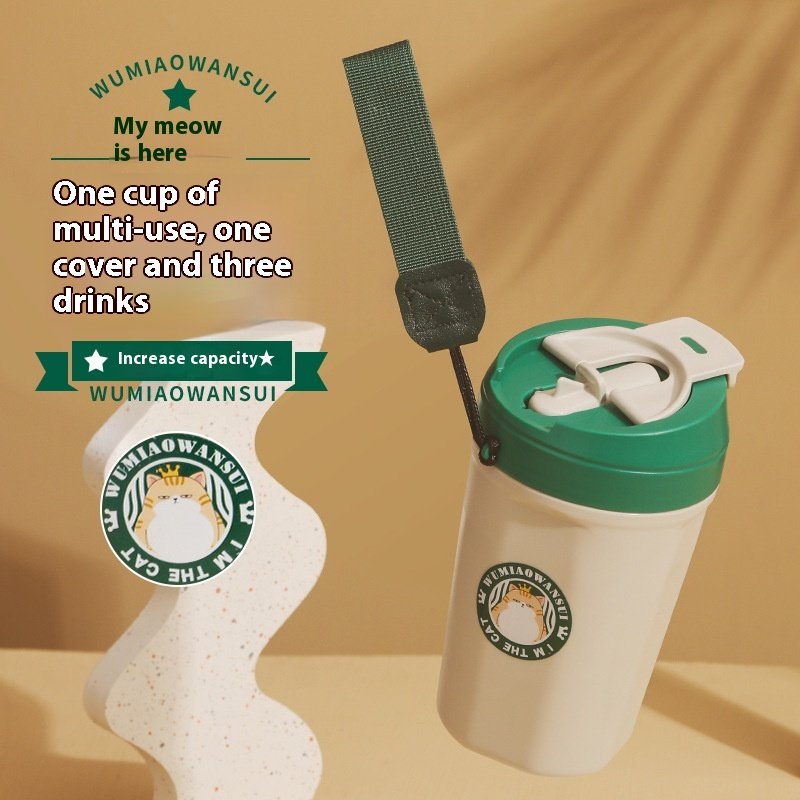 High-Appearance Themed 304 Stainless Steel Vacuum Flask & Thermos Carrying Rope for Drinking Cups