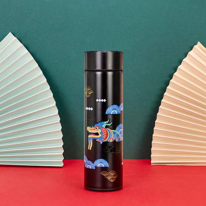 Smart Sports Water Bottle with LED Temperature Display Double Wall Vacuum Flask Thermos Office Mug Stainless Steel Minimalist
