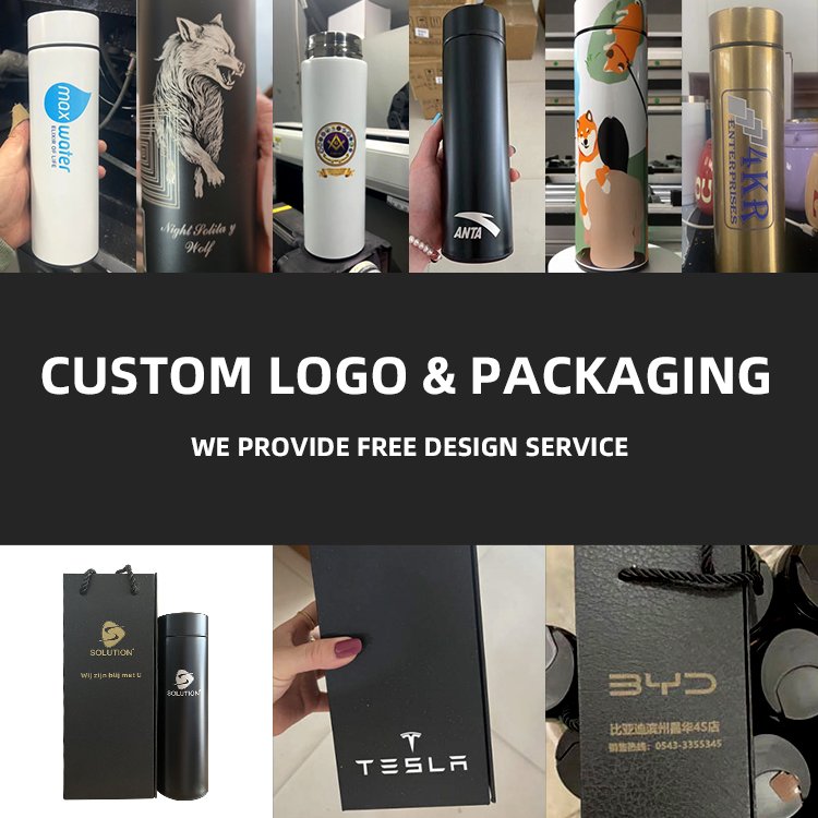 Ailingalaxy 500ml smart thermos water bottle led digital tempera stainless steel led smart water bottle with tea