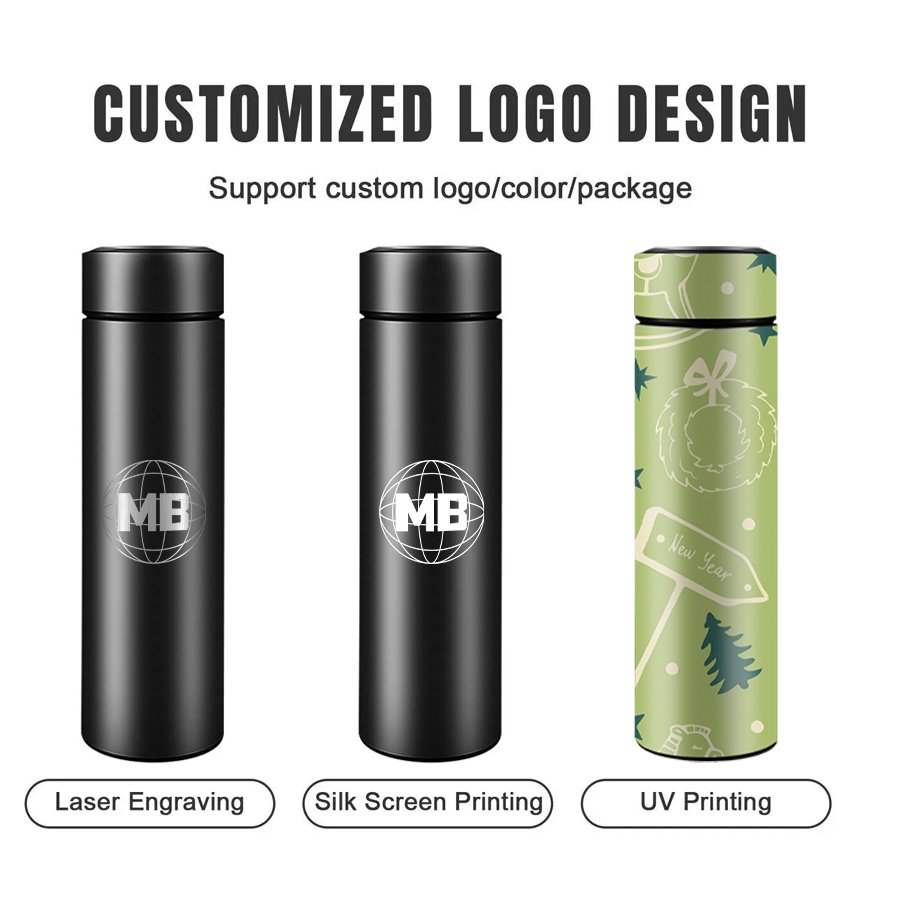 500ML Smart Thermos Water Bottle Stainless Steel Insulation Touch Intelligent Temperature Display Vacuum Flasks Cup Digital Mug