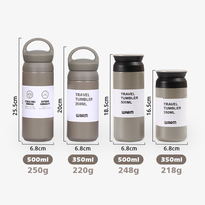 Wholesale Custom Logo Portable Thermo 350ml 500ml Coffee Mug Double Wall Water Bottle Stainless Steel Tumbler with Lid