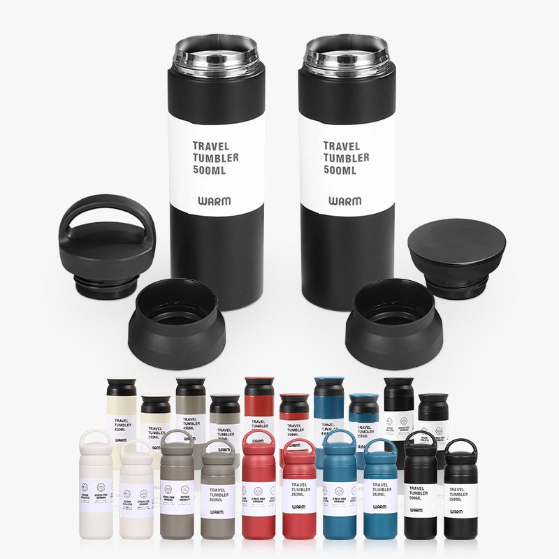 Wholesale Custom Logo Portable Thermo 350ml 500ml Coffee Mug Double Wall Water Bottle Stainless Steel Tumbler with Lid