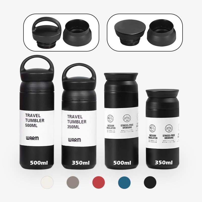 Wholesale Custom Logo Portable Thermo 350ml 500ml Coffee Mug Double Wall Water Bottle Stainless Steel Tumbler with Lid