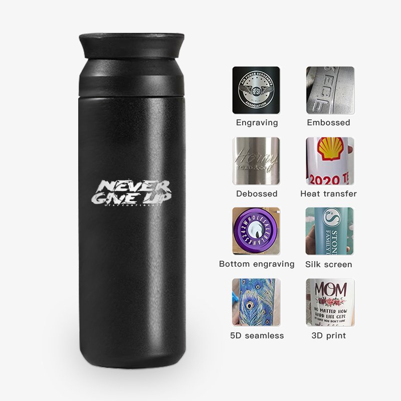Wholesale Custom Logo Portable Thermo 350ml 500ml Coffee Mug Double Wall Water Bottle Stainless Steel Tumbler with Lid