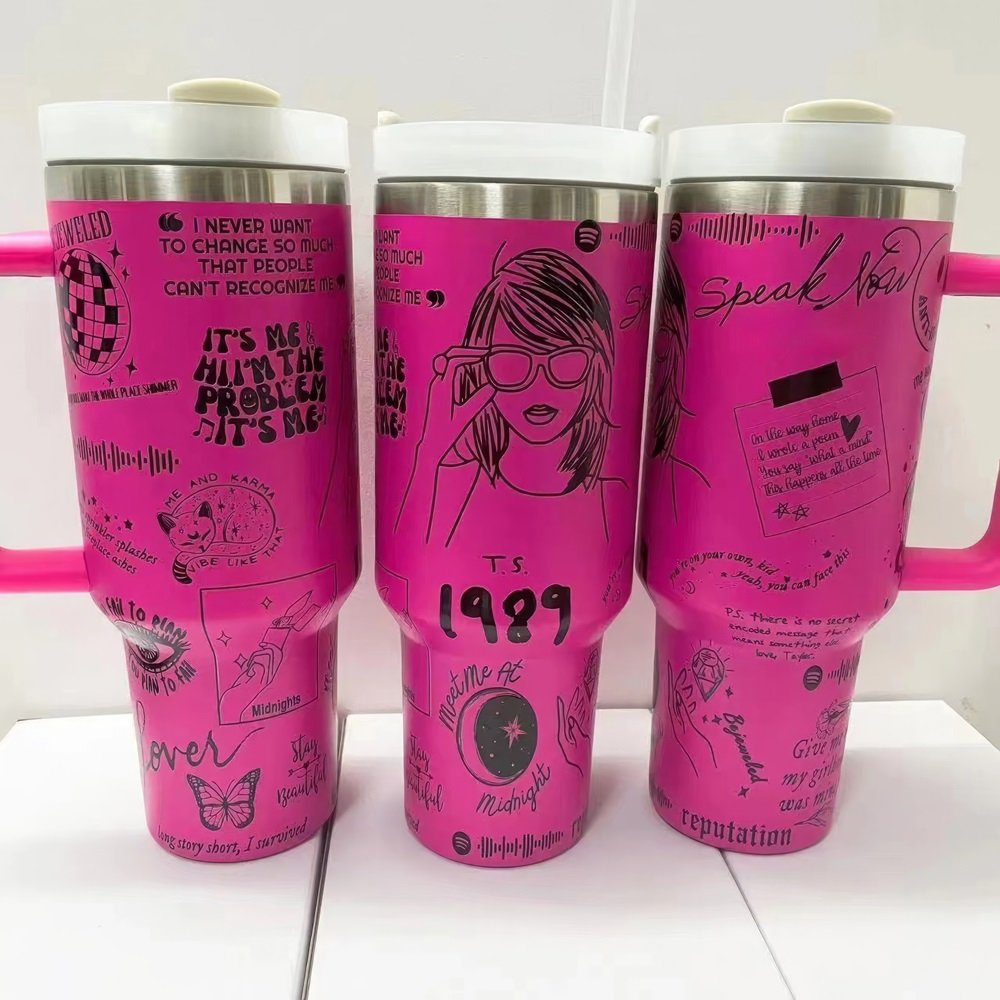 custom design Ion plated laser ice bullies Magic tumbler coffee mugs cold 304 stainless steel 40oz water bottle cup with handle