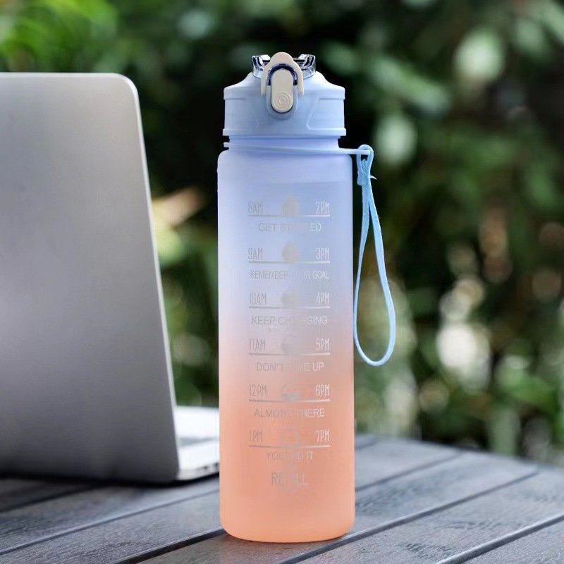 Factory Wholesale Water Bottle Set Summer Outdoor Workout Large Capacity Fashion Gradient Color Portable Water Bottle
