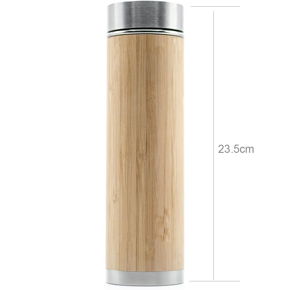 CHUFENG Hot Sale 550 ml Eco Friendly Bamboo Bottle Stainless Steel Bamboo Water Bottle With Tea Infuser
