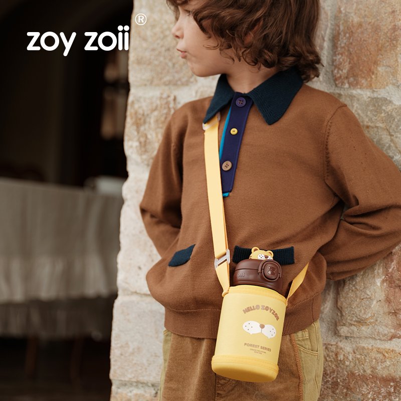 Zoyzoii Cute Cartoon Kids 450ml Stainless Steel Thermos Cup Ins Animal Hot Water Bottle DIY Water Bottles