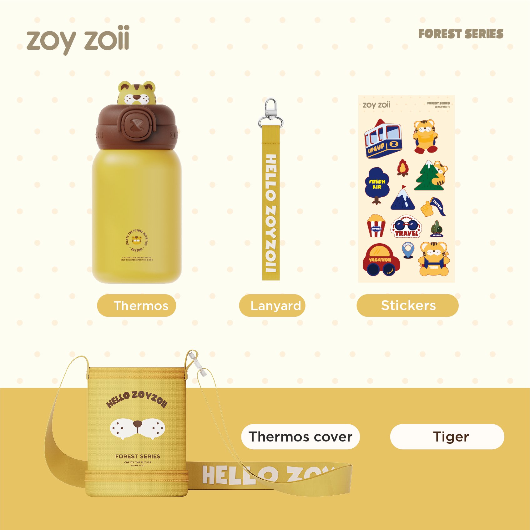 Zoyzoii Cute Cartoon Kids 450ml Stainless Steel Thermos Cup Ins Animal Hot Water Bottle DIY Water Bottles