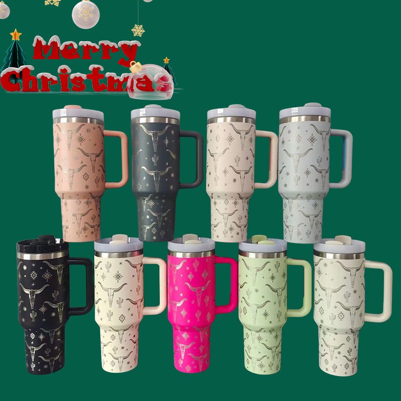 Christmas gifts USA WAREHOUSE Double Walled Stainless Steel Travel Mug 40oz Tumbler With Handle Sublimation Blanks Cup