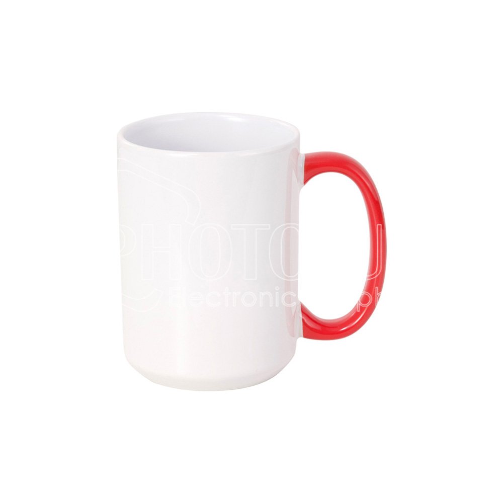 15 oz. Sublimation Blank Custom Ceramic Mug with Colored Handle