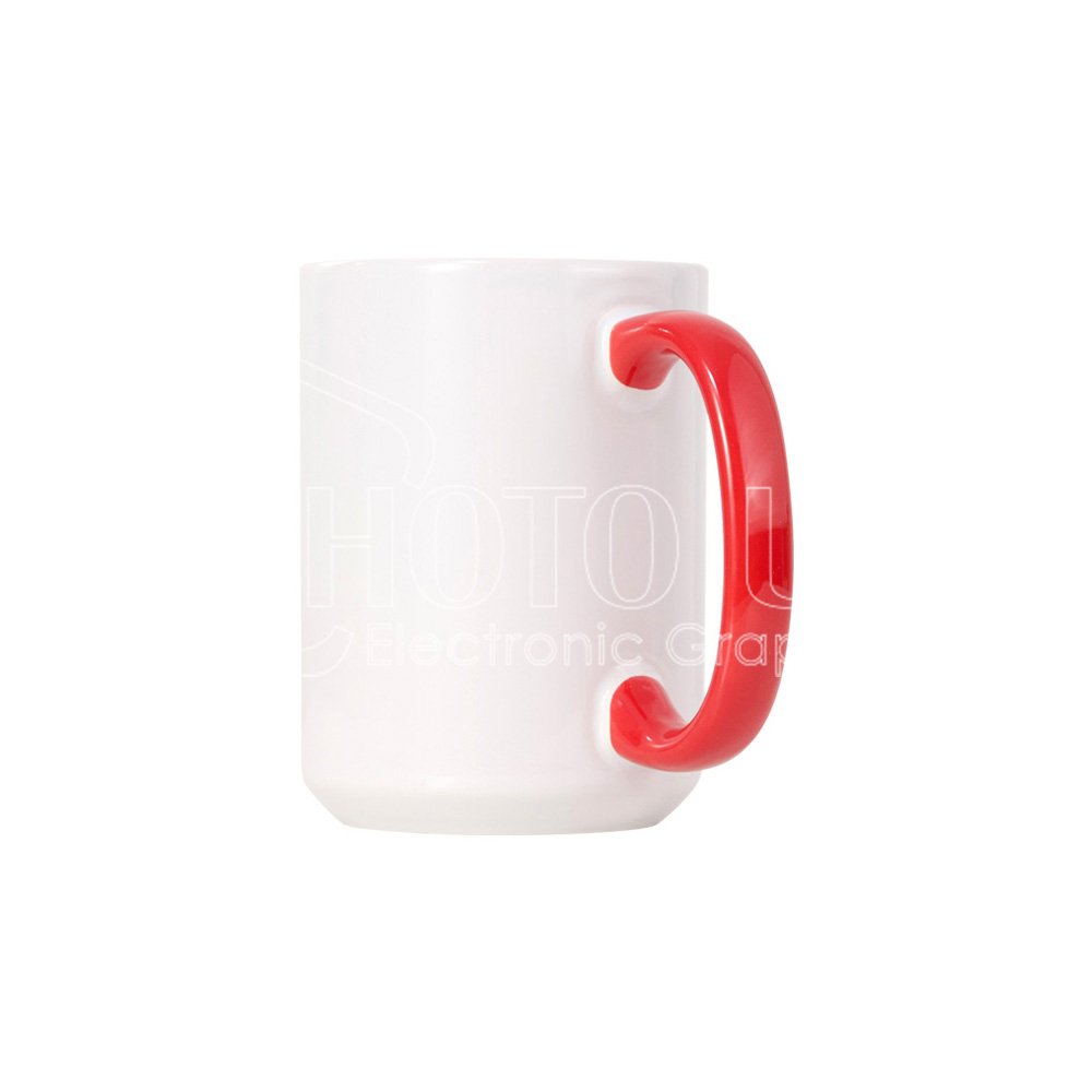 15 oz. Sublimation Blank Custom Ceramic Mug with Colored Handle