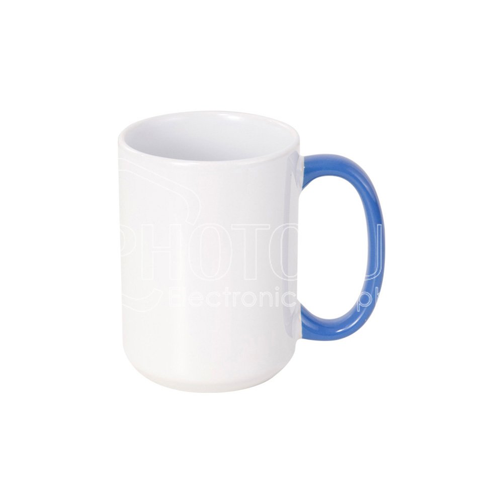 15 oz. Sublimation Blank Custom Ceramic Mug with Colored Handle