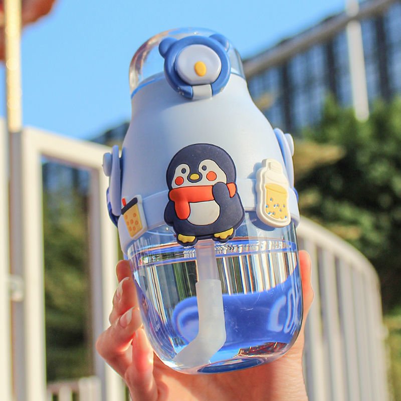 Water Bottles for Kids School Baby Wholesale Outdoor Children Cute 16OZ Cute Drinking Plastic Bottle