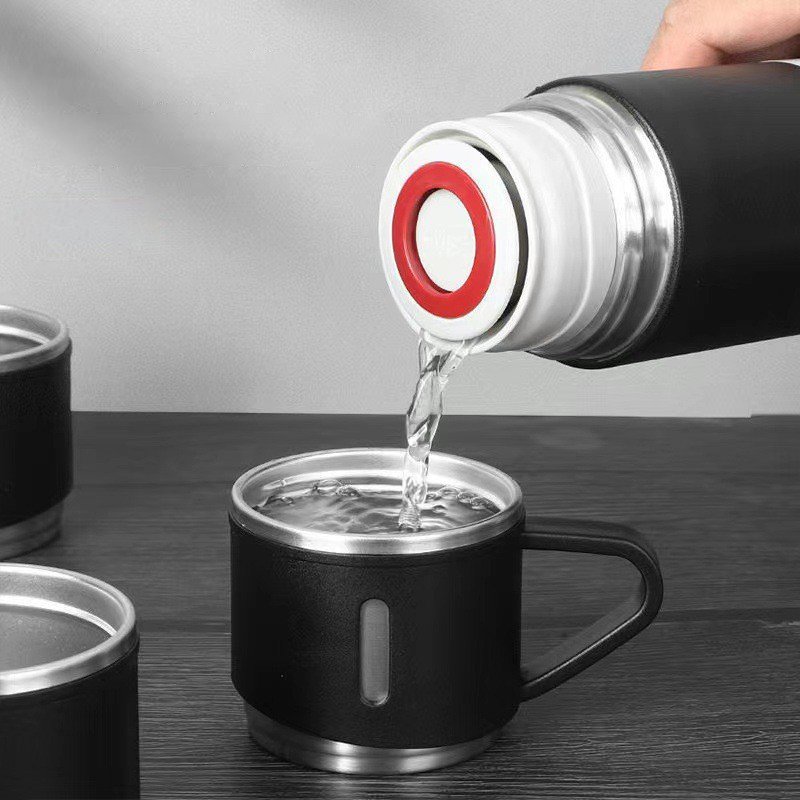 FANGYUAN bpa free 3 lids 500ml thermos stainless steel hot cold portable vacuum flask set water bottles for business gift