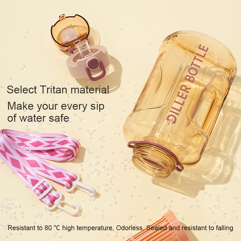 Custom Large Capacity Sports Motivational Water Bottle Clear Tritan BPA Free Plastic Water Bottles