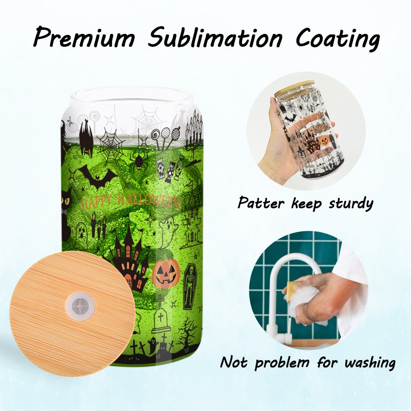 Usa Warehouse 16Oz 20Oz 25Oz Sublimation Transparent Snow Globe Cups Frosted Glass Coffee Beer Mug Jar With Bamboo Lid