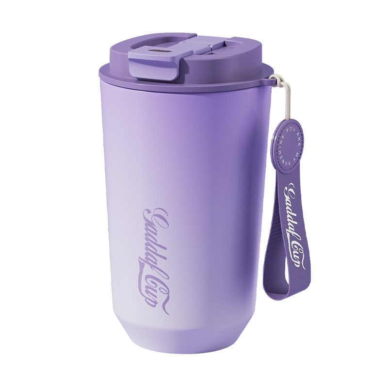 New Style Travel Metal Cups Insulated Vacuum Flask Mug Double Walled Thermos 304 Stainless Steel Coffee Mugs With Lid