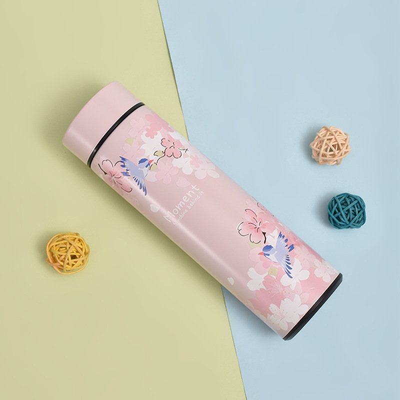 Temperature Display Insulated 500ml 17oz Stainless Steel Smart Thermos Led Water Bottles Coffee Mugs Tumbler Cups Filter