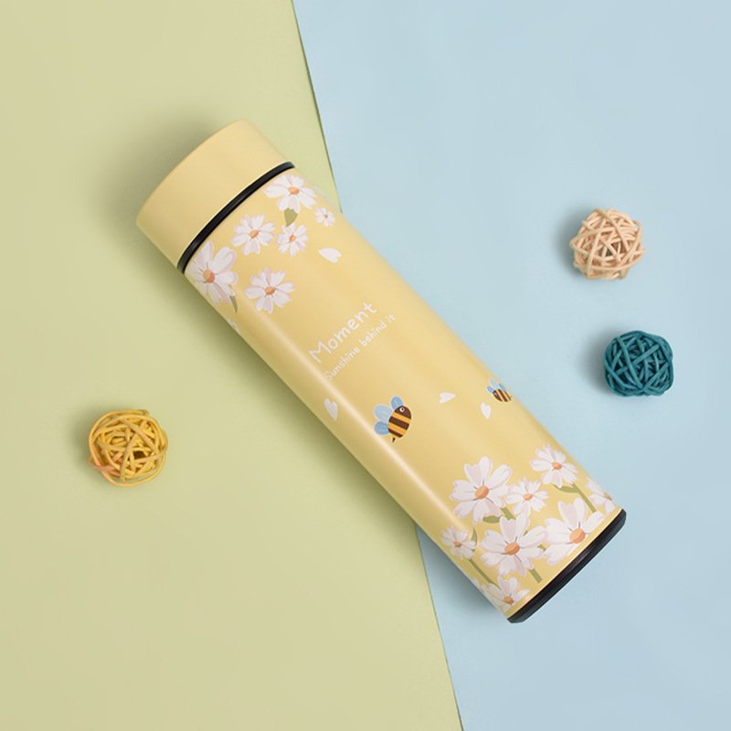 Temperature Display Insulated 500ml 17oz Stainless Steel Smart Thermos Led Water Bottles Coffee Mugs Tumbler Cups Filter