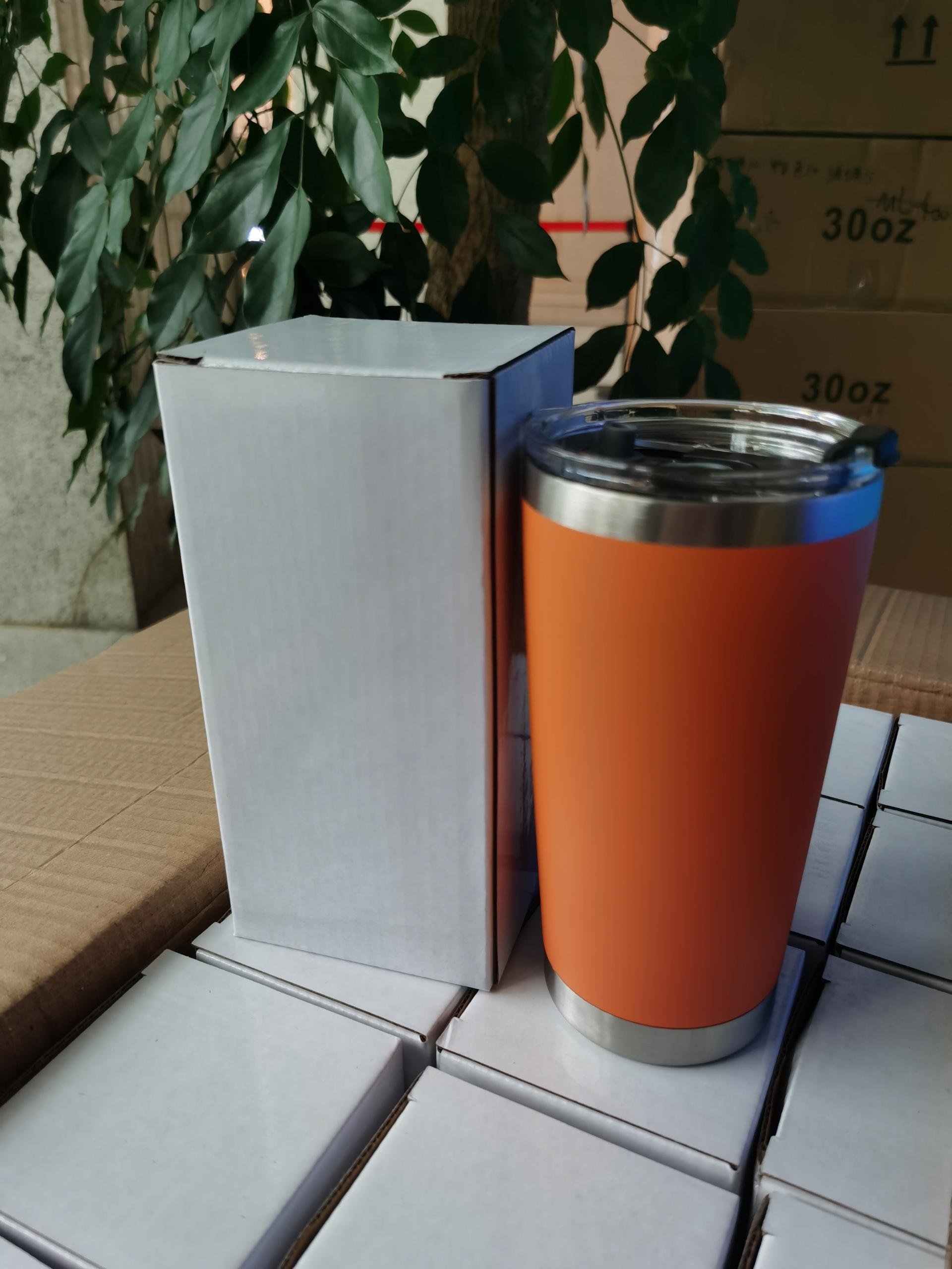 Double wall insulated tumbler 20 oz powder coat tumbler customized stainless steel tumbler with lid keep hot and cold