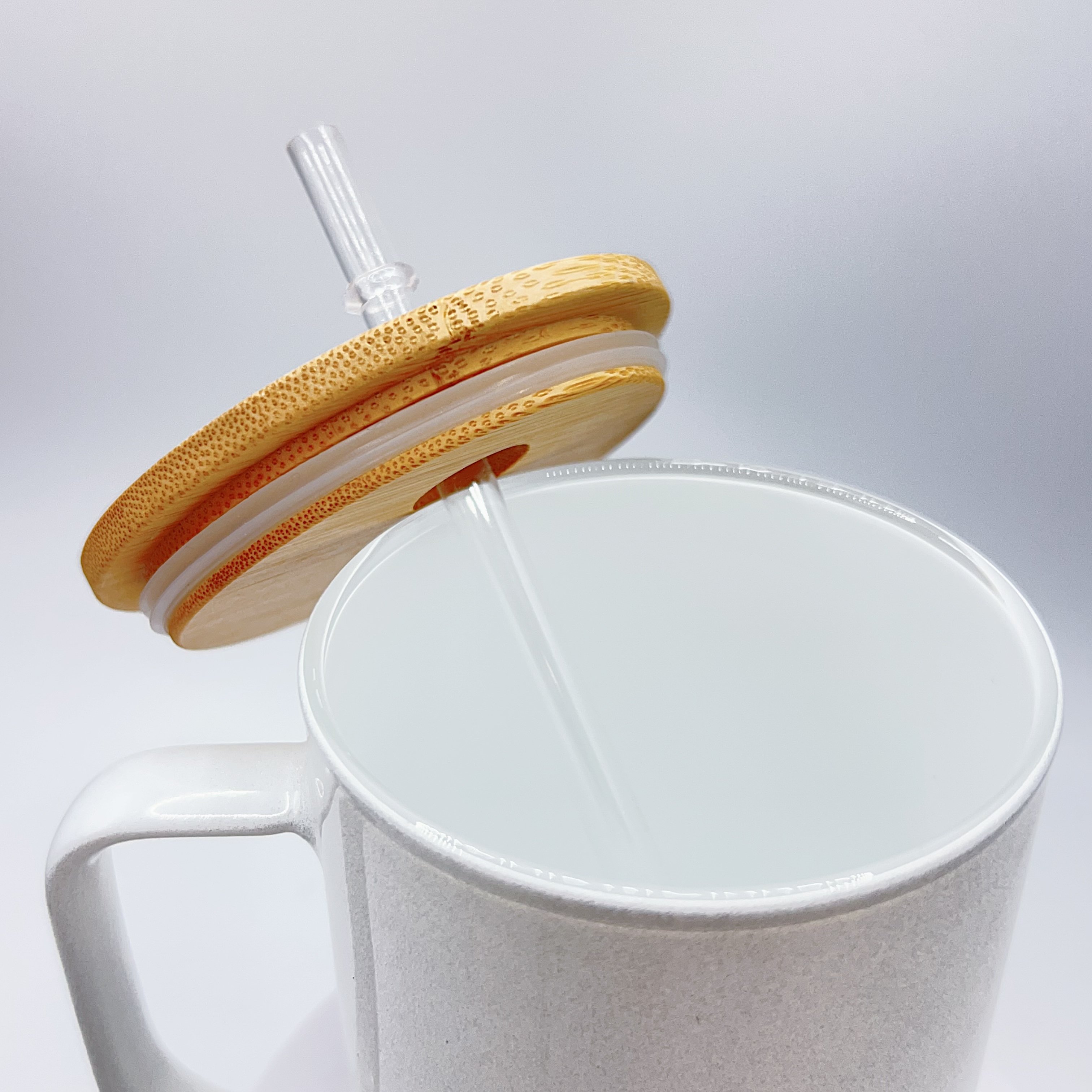 Hot sales 17oz Sublimation Rainbow Borosilicate Glass Glitter Mug Shimmer Coffee Tea Milk Mug with Bamboo Lid and Handle