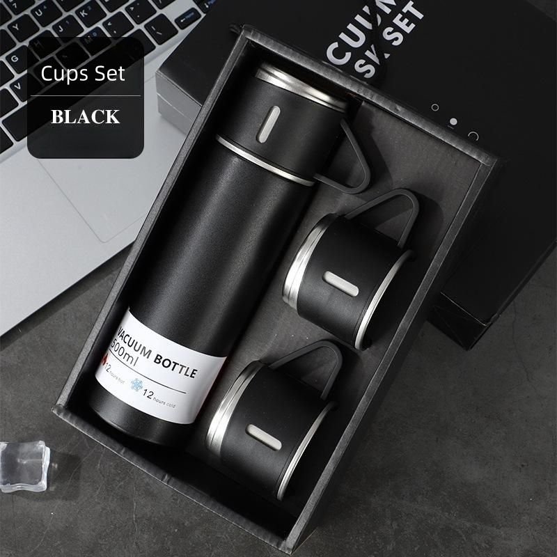 Factory Wholesale 500 ml tumbler cups set Christmas gift Thermos mug Vacuum Flask Stainless Steel Water Bottle with 2 Cups