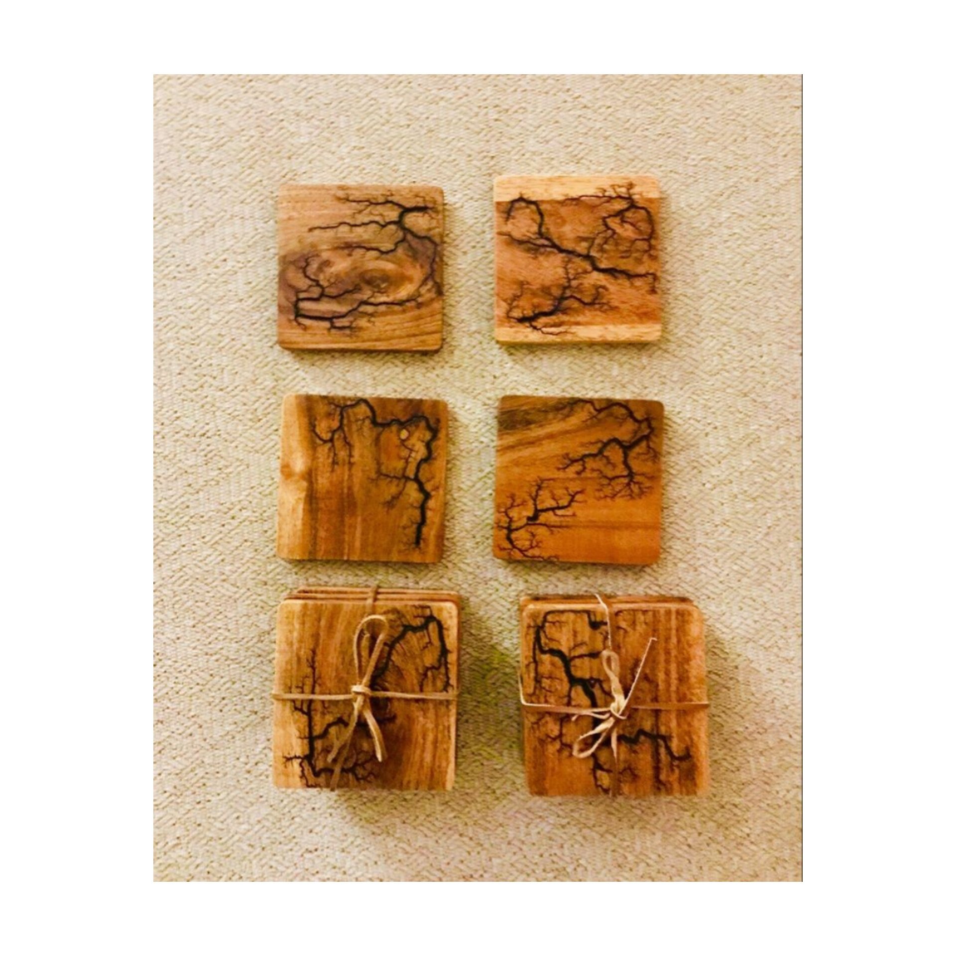 Table Decor High Quality Natural Wooden With Resin Square Tea Cup Coaster Best Quality Coffee Mug Coaster