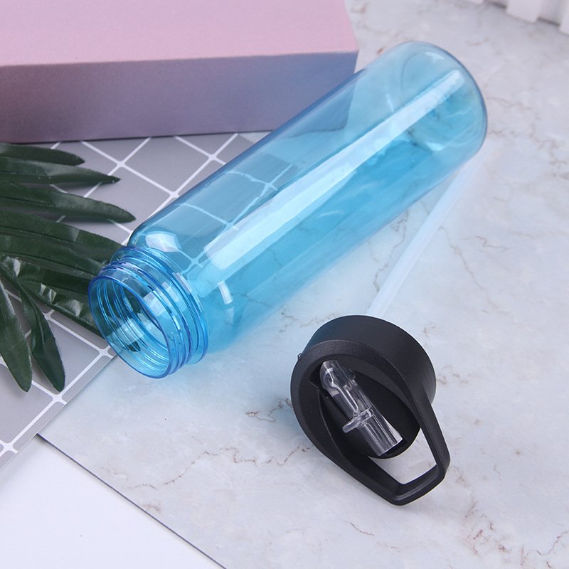 Wholesale 24oz Bpa Free Portable Handle Transparent Plastic Cup Water Bottles with Straw for Adults