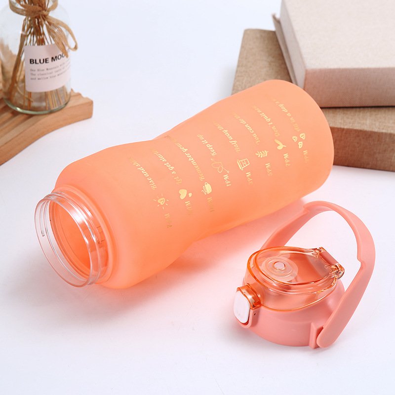 Stocked 3 in 1 Free 12 28 32 64 oz Set 3 Pcs Straw Lid Handgrip Motivational Water Bottles For Gym Sports Outdoor