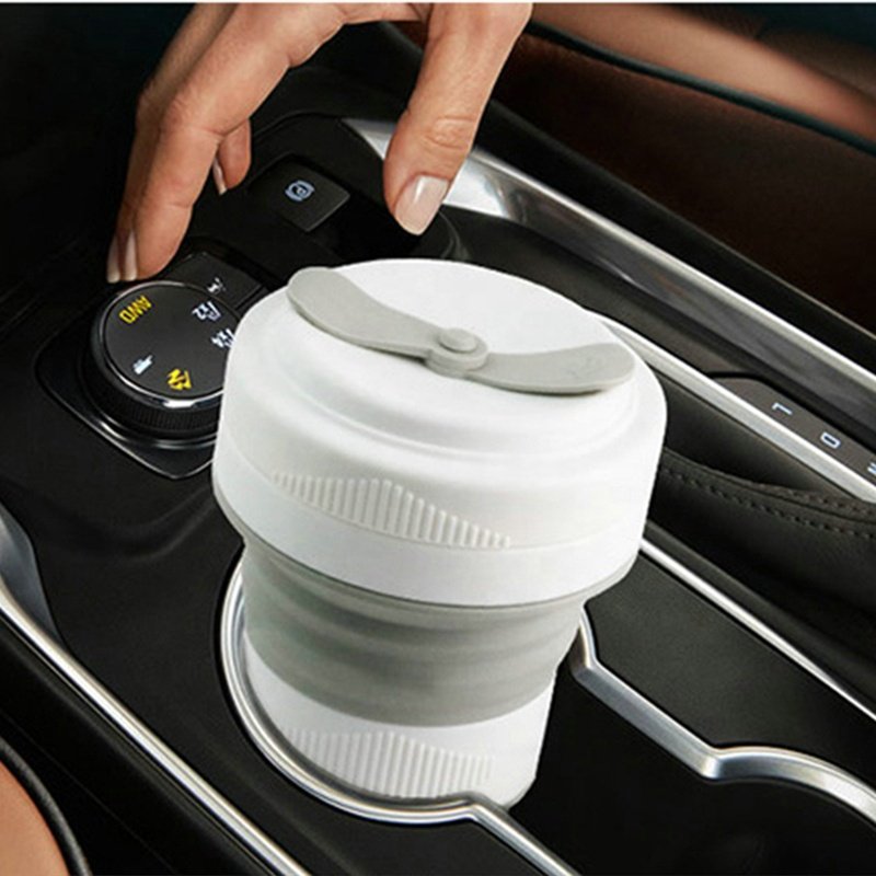 Promotion Products Outdoor Silicon Collapsible Cup Retractable Folding Silicone Camping Cups Travel To Go Mug with Lid and Straw