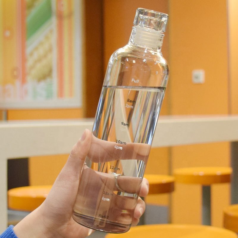 Time maker borosilicate glass high quality hot sale ins popular water cup heat resistance milk tea cup portable water bottle