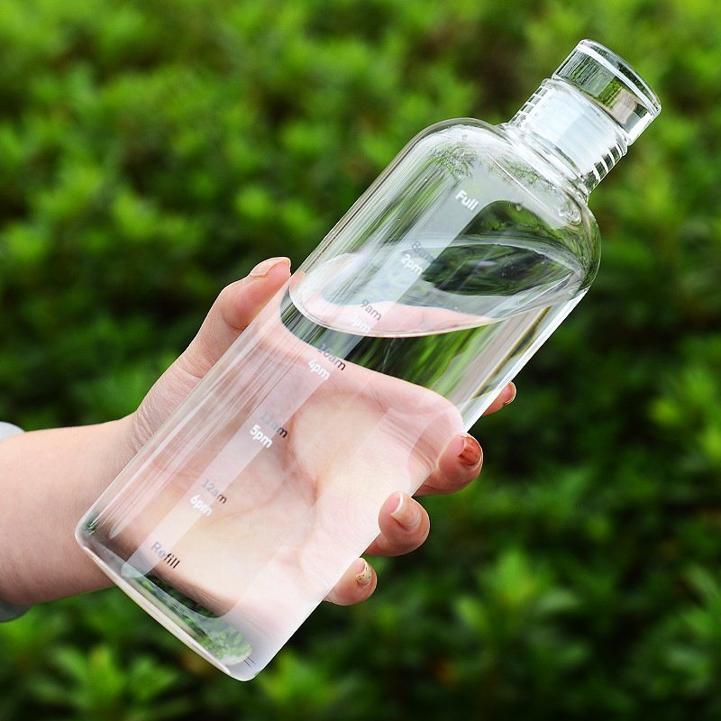 Time maker borosilicate glass high quality hot sale ins popular water cup heat resistance milk tea cup portable water bottle