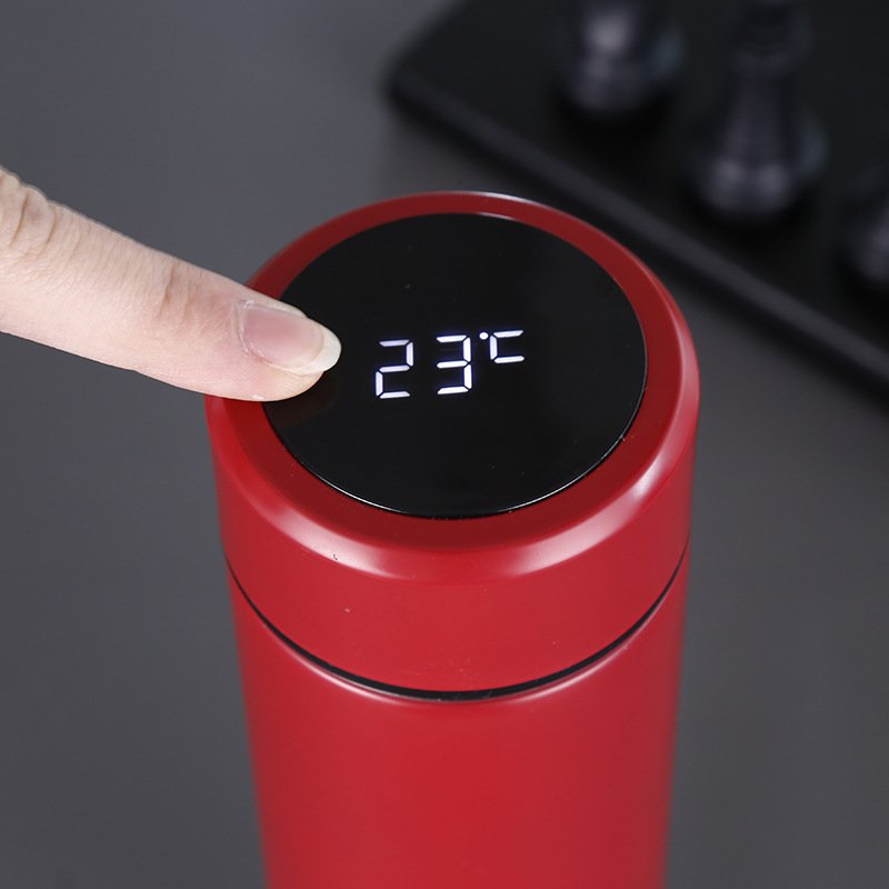 LED Temperature Display 500ML Travel Stainless Steel Vacuum Thermos Cap Smart Water Bottle Cup