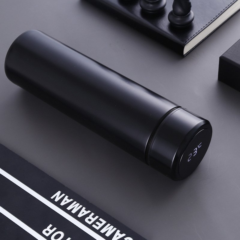 LED Temperature Display 500ML Travel Stainless Steel Vacuum Thermos Cap Smart Water Bottle Cup