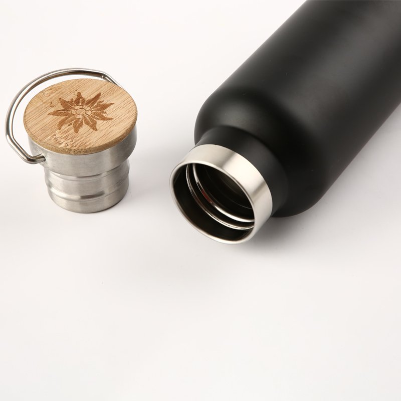 Powder Coating Custom Logo Thermo Flask 500ml / 750ml Bpa Free Big Mouth Vacuum Leak Proof Lid Travel Water Bottle Vacuum
