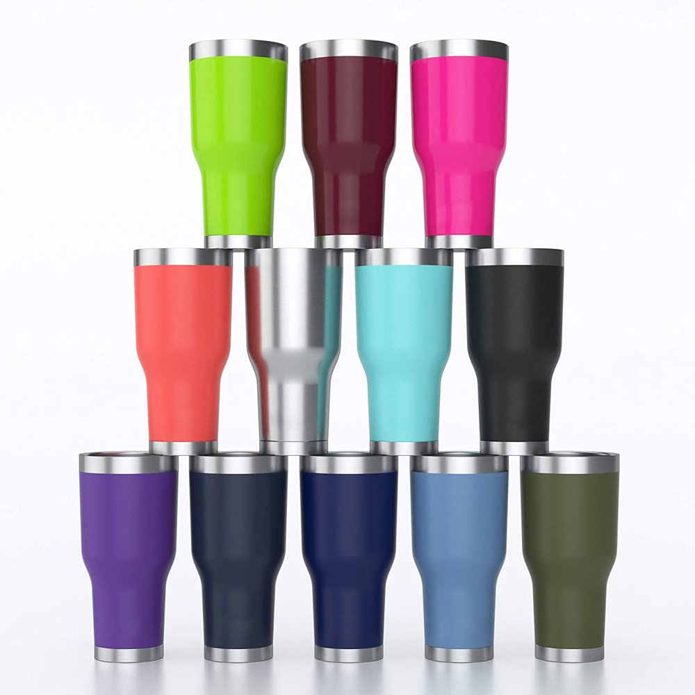 30Oz Insulated Vacuum Personalized Thermal Glass In Bulk Portable Reusable Black Matte Steel Rainbow Tumbler Cup Coffee Mug