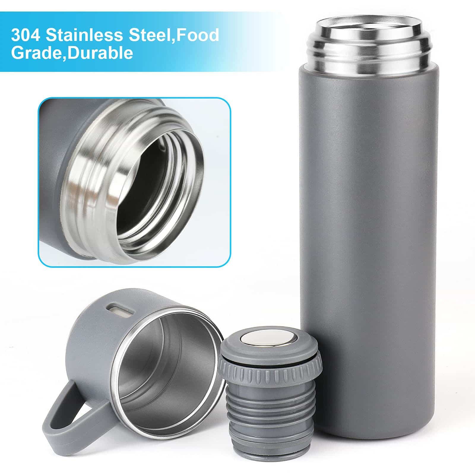 Hot Selling Cup Promotion Gift Hot Coffee Thermos Bottle Stainless Steel Three Cup Vacuum Flask