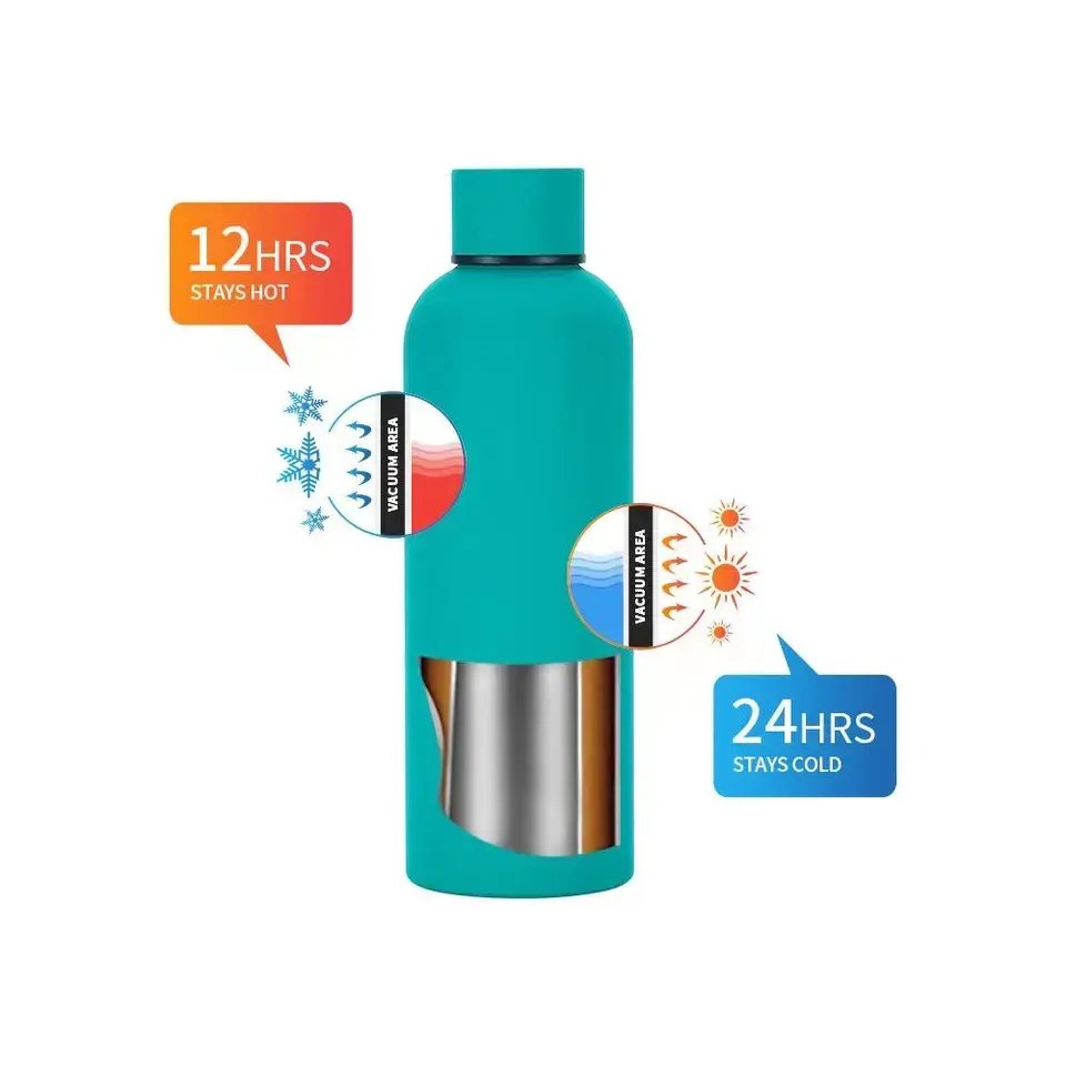 Metal Bottles Stainless Steel Vacuum Flasks Thermos Cup with Rubber Reusable Gym Sport Cute Children Drinkware Business Gifts