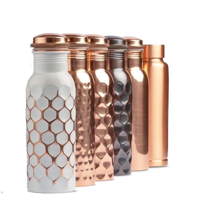 high quality yoga pure copper water bottles wholesale stainless steel high quality copper printed bottle 950 ml 750 ml 500 ml