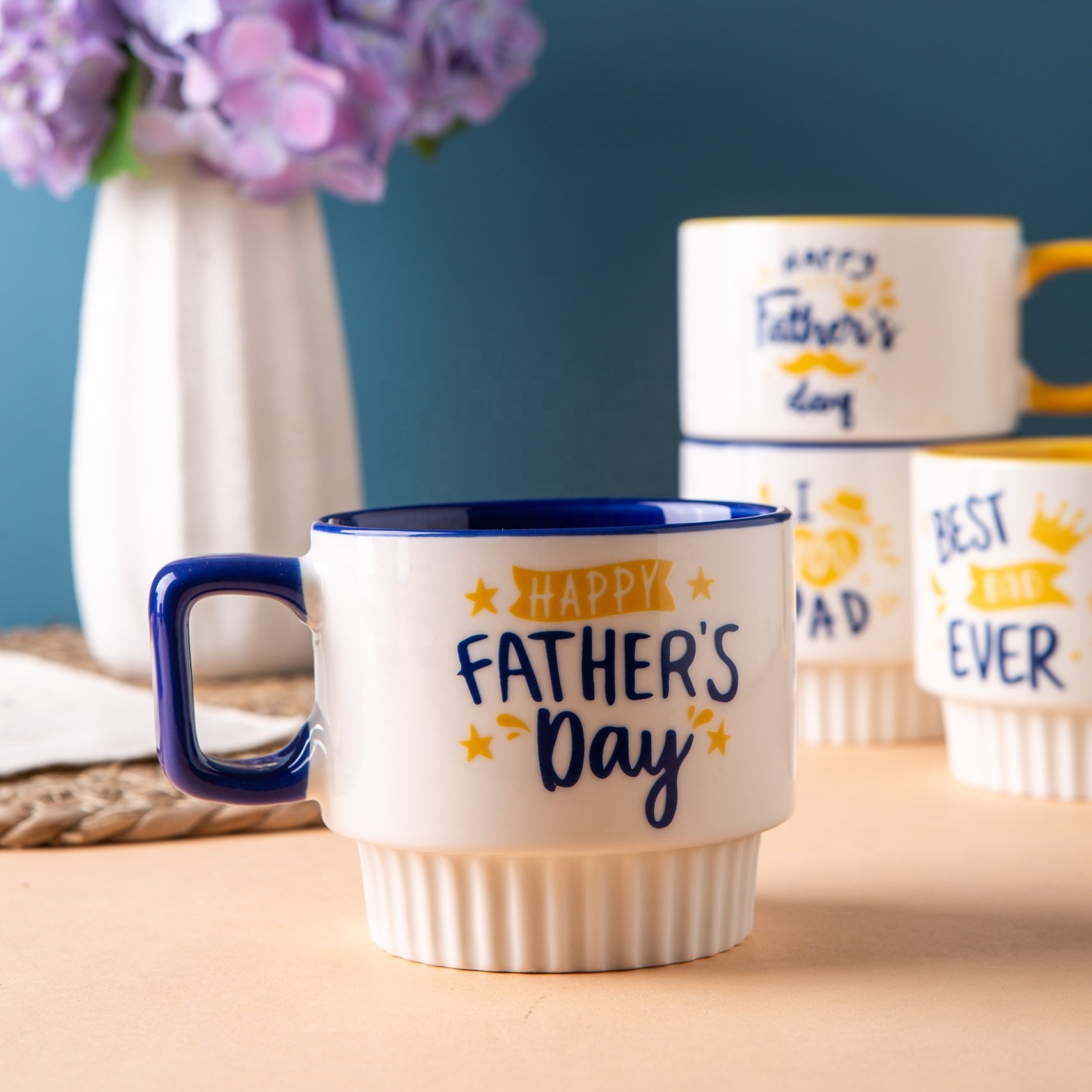 Unique Guests Custom Wholesale Gifts for Fathers Mothers Day Color Glazed Ceramic Mug